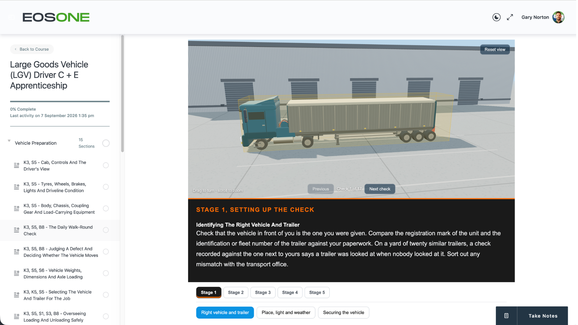 EOS e-learning interactive walkaround activity